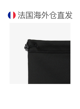 自营欧洲直邮Lacoste法国鳄鱼 男士黑色聚酯纤维反光鳄鱼运动围脖