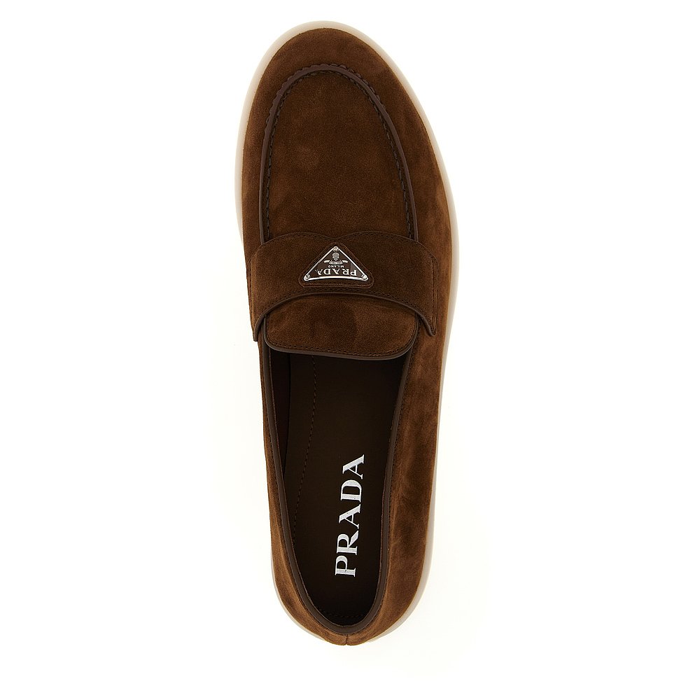 1h可退 PRADA 男士休闲鞋 2DG124FG001103F0324 SS2026 棕色 - 图2