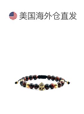 自营 Crucible 洛杉矶红虎眼和金色不锈钢斯巴达头盔串珠可调节手