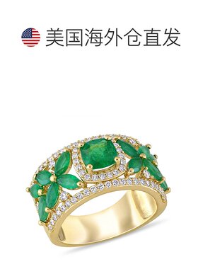 自营 Mimi & Max 2 1/2ct TGW Emerald 1/2ct TW Diamond Ring 14