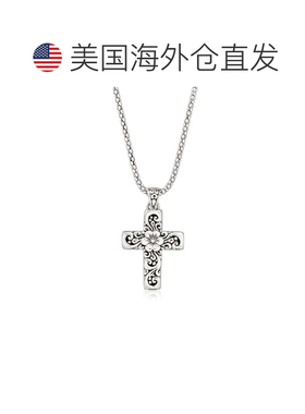 自营Ross-Simons Sterling Silver Bali-Style Floral Cross Pend