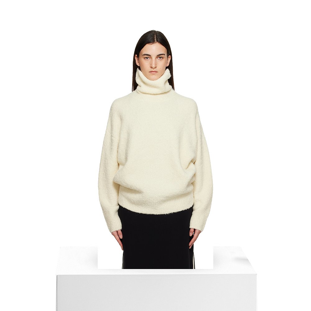 1h可退 香港直邮潮奢 toteme 女士 灰白色高领毛衣 254WRT0583YA0 - 图3