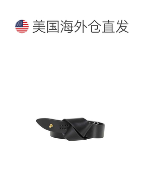 自营isabel marant黑色Lassio GB扭曲结牛皮皮带-黑色 美国奥莱