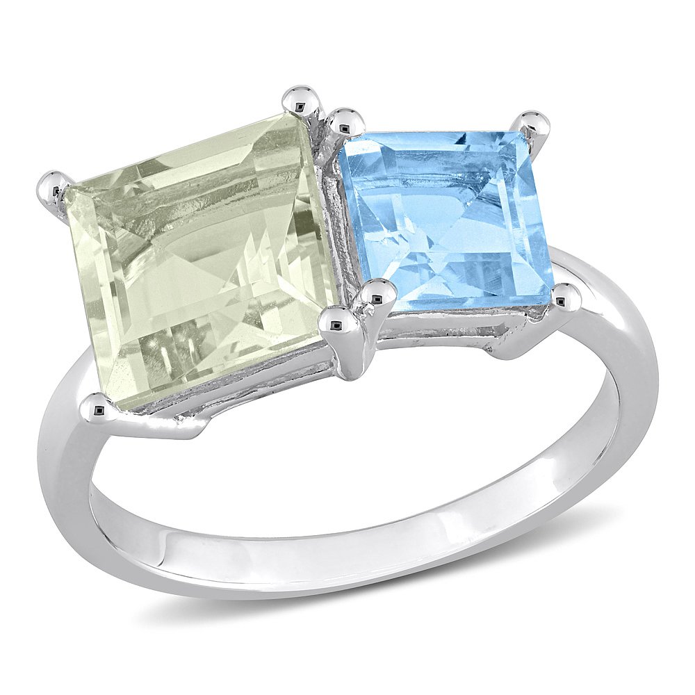 mimi & maxmimi & max3 3/4 CT TGW Square Green Quartz and - 图2