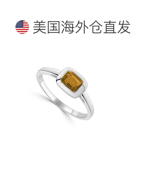 自营sabrina14K White Gold Citrine Ring - white gold 美国奥莱