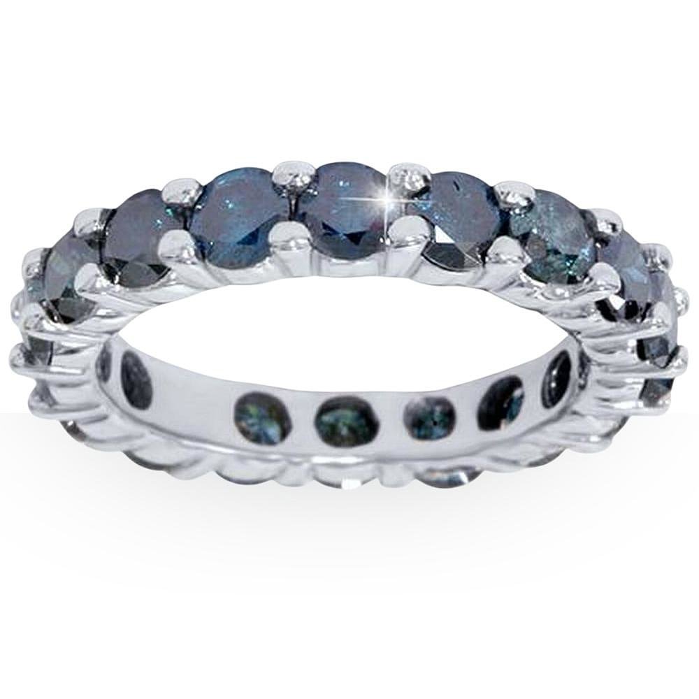 pompeii33ct Blue Diamond Eternity Ring 14K White Gold - 14k - 图2