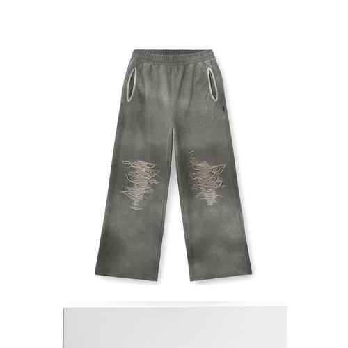 香港直邮DIESEL 男士休闲裤 A182180PLAI9AW SS2025 灰色 做旧运 - 图3