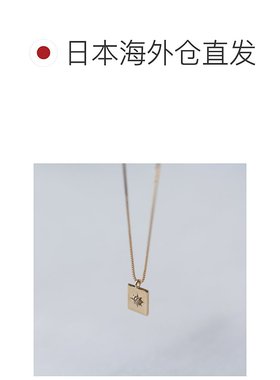 1h可退 日本直邮cui-cui K10YG 黄金 0.025ct 钻石 方形吊坠项链