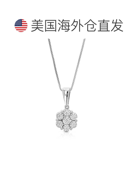 自营vir jewels1/8 克拉实验室培育钻石吊坠项链 .925 纯银 1/3