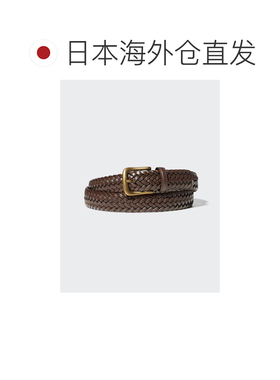 日潮跑腿UNIQLO优衣库复古风皮革编织网状腰带精致优雅通勤486182
