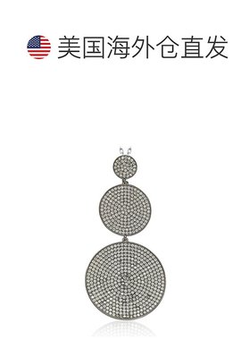 自营 Suzy Levian 黑色纯银立方氧化锆毕业圆环吊坠 - 黑色 美国