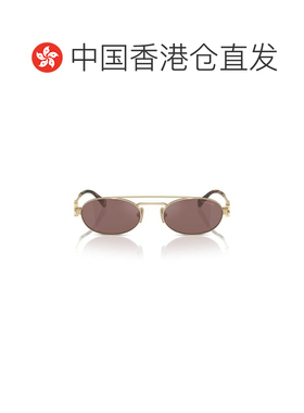 香港直邮MIU MIU 女士太阳镜 MU54ZSZVN70D CO 金色 几何框太阳镜