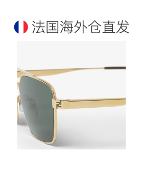 自营欧洲直邮Fendi芬迪 SKY男士飞行员眼镜金色金属太阳镜