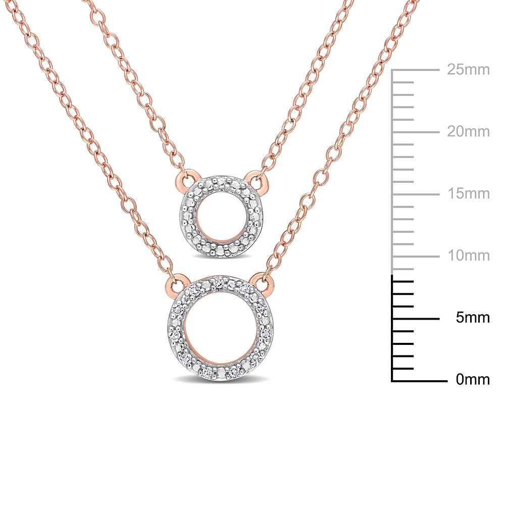 Mimi & Max Two-Strand Diamond Accent Circle Necklace with Ch - 图2