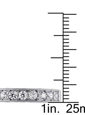 美国直邮4/5 CT TGW 打造 925 纯银白色蓝宝石周年纪念戒指