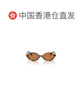 香港直邮MIU MIU 女士眼镜 MU04ZS19P2Z1 CO 棕色 圆框太阳镜