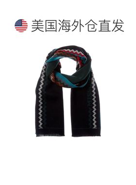 自营missoni米索尼羊毛围巾-蓝色 美国奥莱直发