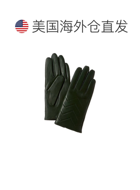 自营Phenix绗缝v型羊绒衬里皮革手套-绿色 美国奥莱直发