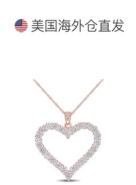 自营mimi & max2 2/5 CT DEW 创建莫桑石心形吊坠，镀玫瑰金纯银
