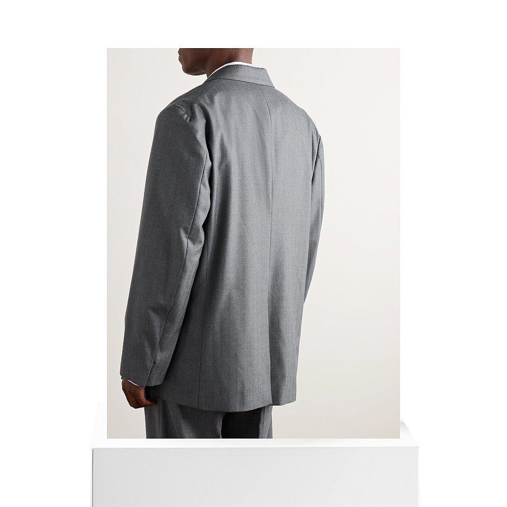 1h可退 香港直邮AURALEE 男士 无结构细条纹羊毛混纺斜纹布西装外,淘宝优惠券,粉丝福利购,淘宝优惠卷