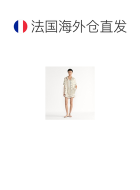 自营欧洲直邮Dior迪奥 小号女士金色白色树脂珠项链水晶吊坠配饰