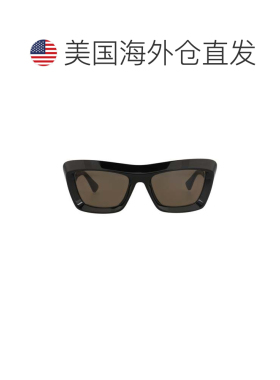 自营bottega veneta方形镜框回收醋酸纤维太阳眼镜-黑色黑色棕色