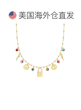 自营Ross-Simons Italian 18kt Gold Over Sterling Charm Neckla