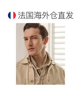 自营欧洲直邮Ralph Lauren拉夫劳伦 男士香槟色几何图案亚麻丝混