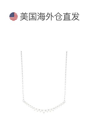 自营adorniaSilver Plated Pearl Curved Bar Necklace - white