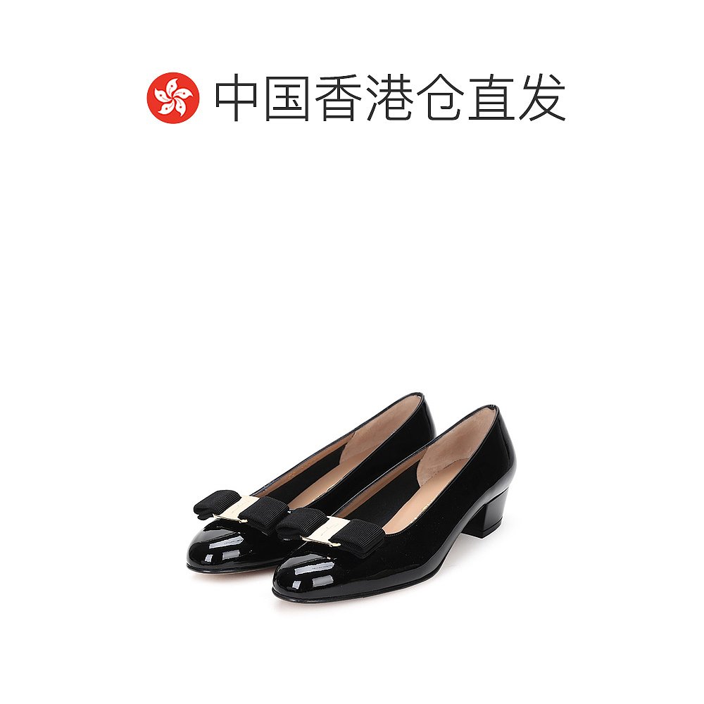 香港直邮SALVATORE FERRAGAMO 女士黑色蝴蝶结高跟鞋 0574572