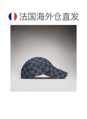 自营欧洲直邮GUCCI古驰 GG图案中性蓝色GG丹宁棒球帽