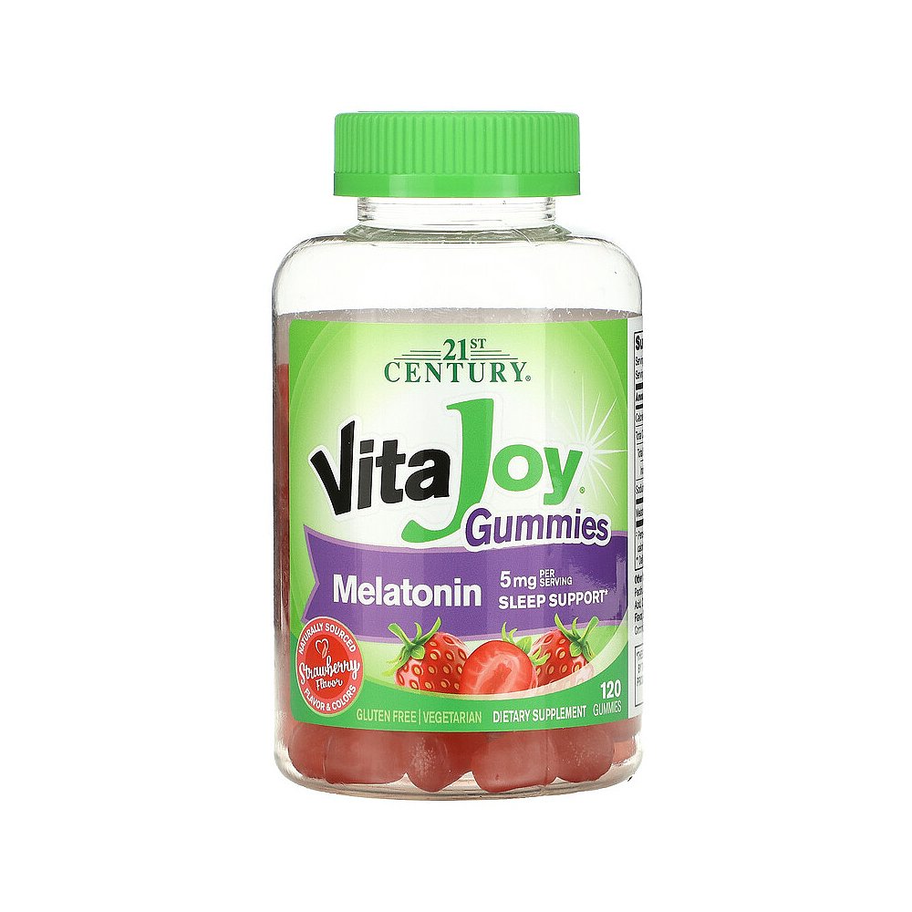 香港直发21st century褪黑素软糖草莓味120颗睡眠帮助天然 - 图0