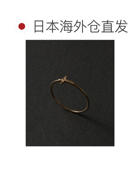 日本直邮Lilas 女装 K10黄金十字钻石戒指 纤细闪耀叠戴设计 2511