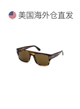 自营Tom Ford Sunglasses Square Full Rim, Dark Havana Frame A