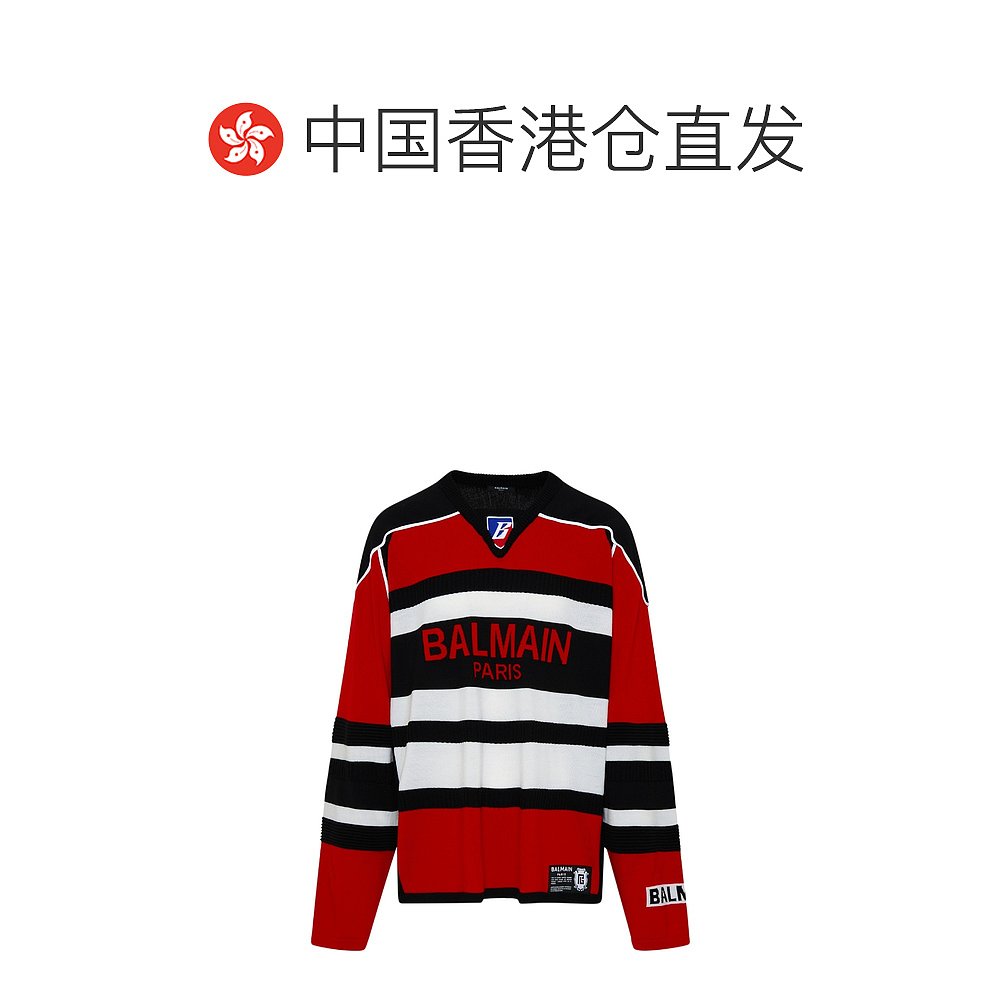 1h可退 香港直邮BALMAIN 男士针织毛衣 YH1KB025KC60EBL SS2023 - 图1