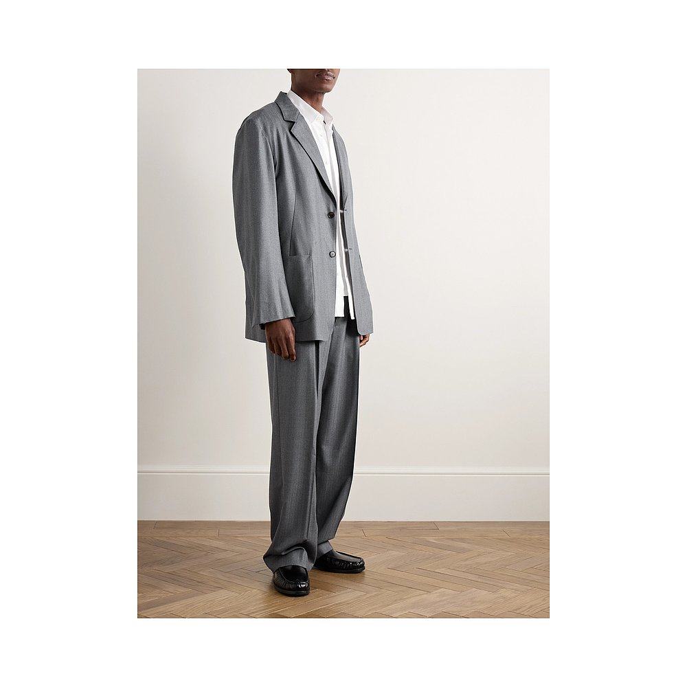 1h可退 香港直邮AURALEE 男士 无结构细条纹羊毛混纺斜纹布西装外,淘宝优惠券,粉丝福利购,淘宝优惠卷