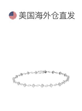 自营 vir jewels1 克拉 10K 白金经典钻石手链 7 英寸 - 白色 美