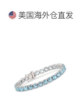 自营 925 纯银 Ross-Simons 天蓝色托帕石网球手链 - 7.25 英寸