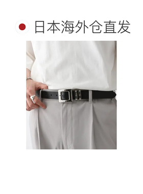 日本直邮RAGEBLUE 男士方形扣双金属环皮带 流行【付后1h可退】
