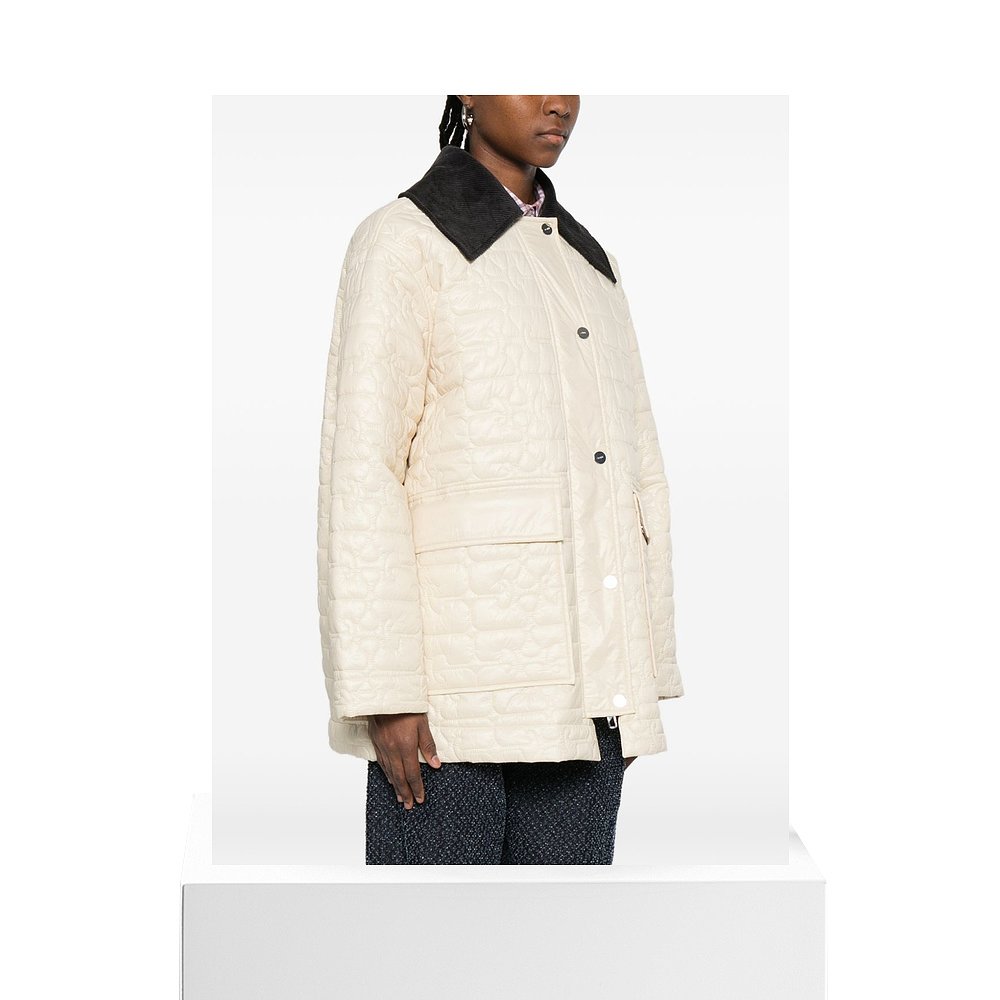 GANNI 女士外套 A1010078265 SS2026 白色 Ganni Quilted Jacket - 图3