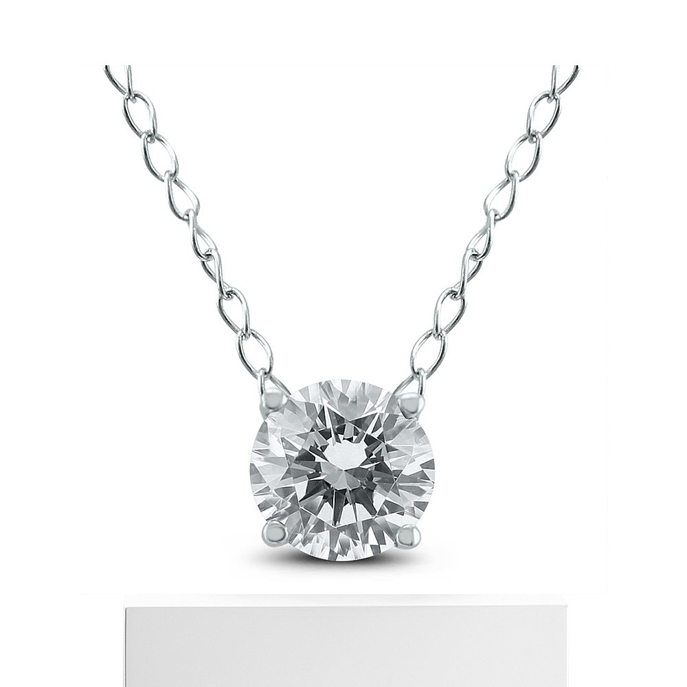 monary1/4 Carat Floating Round Diamond Solitaire Necklace in - 图3