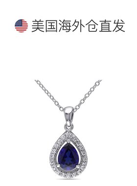 自营 mimi & max2 1/5 CT TGW 创造蓝色和创造白色蓝宝石泪珠光环