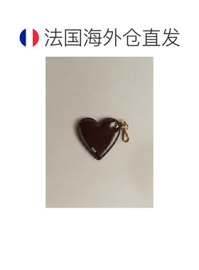 欧洲直邮自营Sezane Michela女士皮革镜面巧克力色登山扣钥匙扣