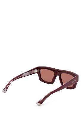 GUCCI 男士太阳镜 823843J07406023 SS2025 红色 方框太阳镜