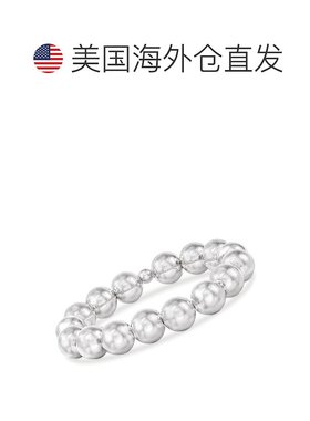 自营 Ross-Simons 意大利 12 毫米纯银珠子弹力手链 - 8 英寸 美