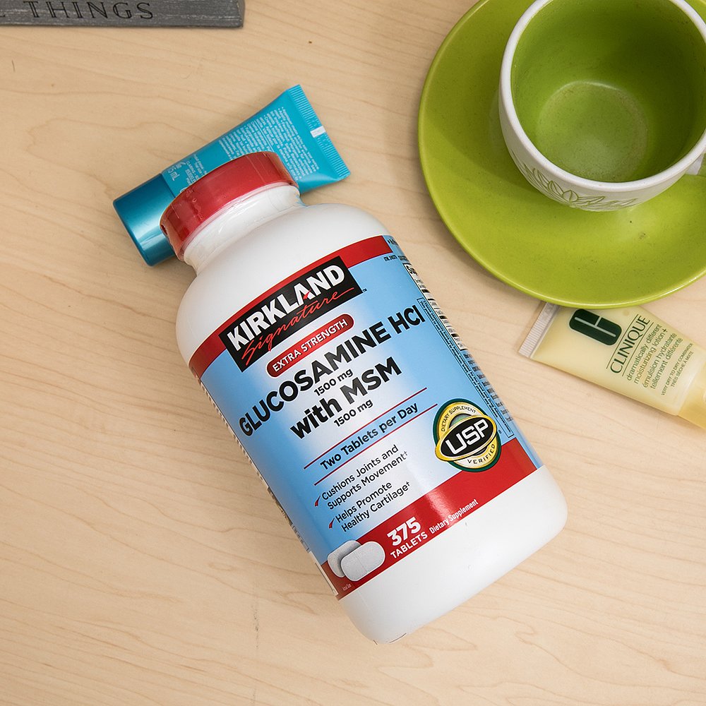 天猫国际海外直购美国直邮柯克兰Kirkland HCL盐酸氨基葡萄糖MSM维骨力375粒2瓶3