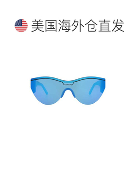 自营balenciagaShield-Frame回收醋酸纤维太阳眼镜-蓝色 美国奥莱