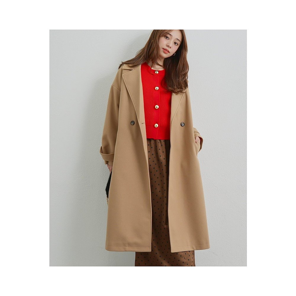 1h可退 日本直邮官方授权 un dix cors 优雅成熟风格双排扣长款大 - 图0