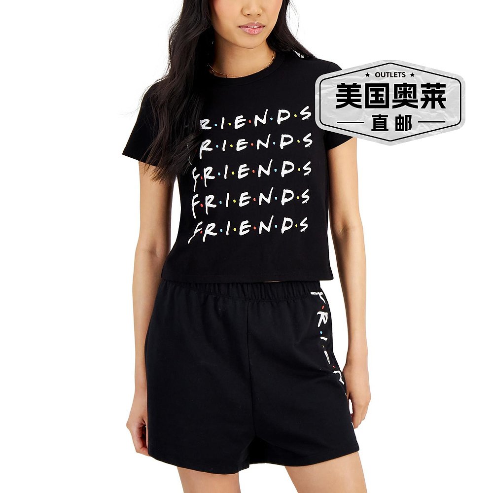 love tribeFriends Womens Tee Short Sleeves T-Shirt jet bla - 图0