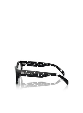 PRADA 女士眼镜 PRA16V15O1O1 SS2025 黑色 徽标平光镜